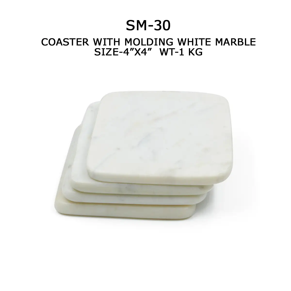 COASTER WITH MOLDING WHITE MARBLE